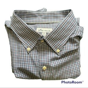 Peter Millar Casual Button Down Shirt Size XL Red White Blue Check